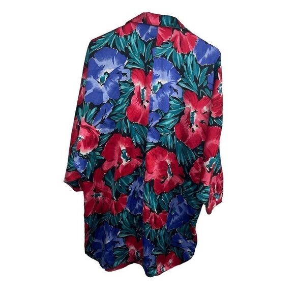 Vintage Vicky Vaughn ILGWU Union Made in USA Sz 7/ XL Floral Satin Nightgown - Picture 2 of 7
